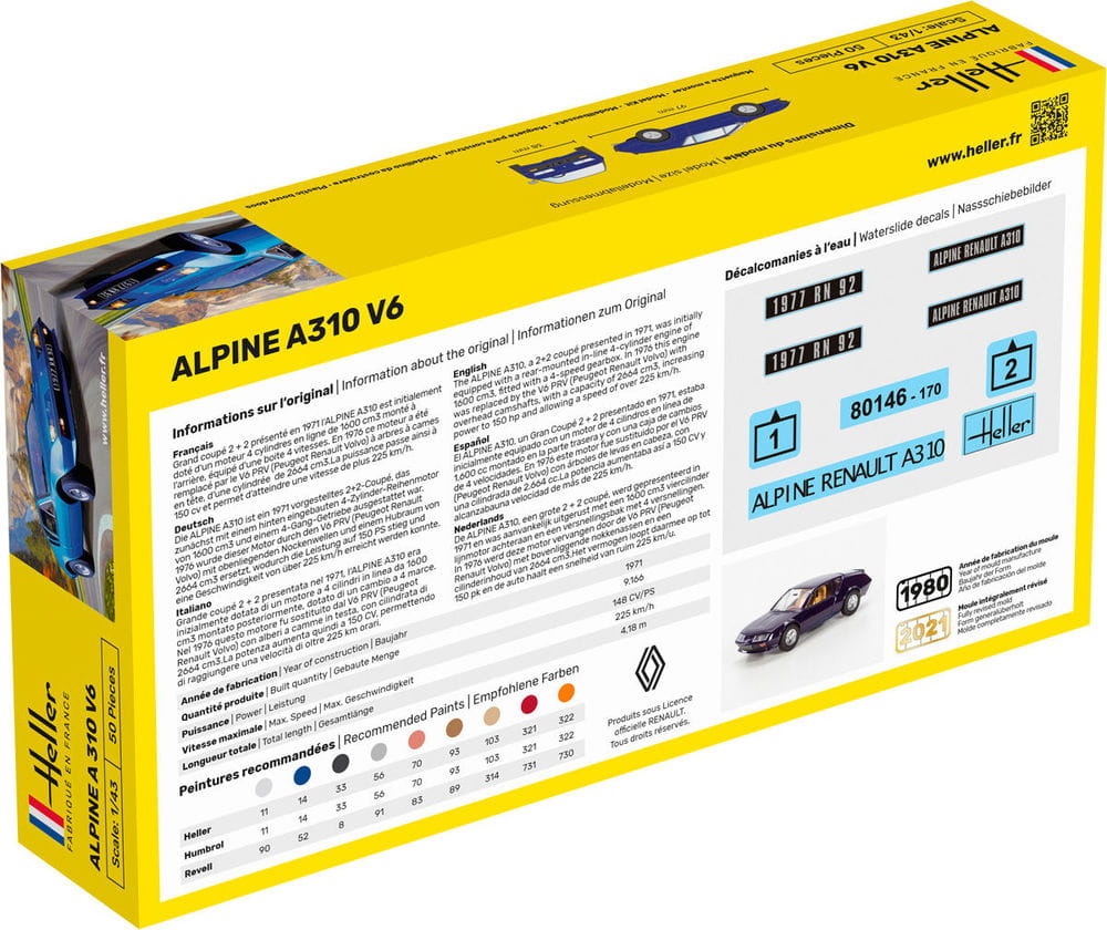 Zdjęcie dodatkowe produktu Alpine A310 Starter Kit 1:43 Heller 56146