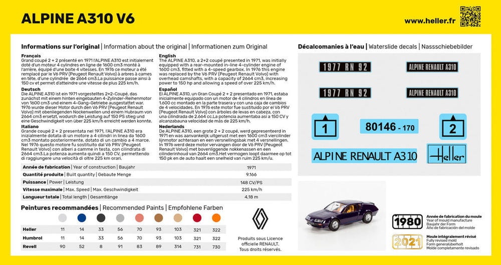 Zdjęcie dodatkowe produktu Alpine A310 Starter Kit 1:43 Heller 56146