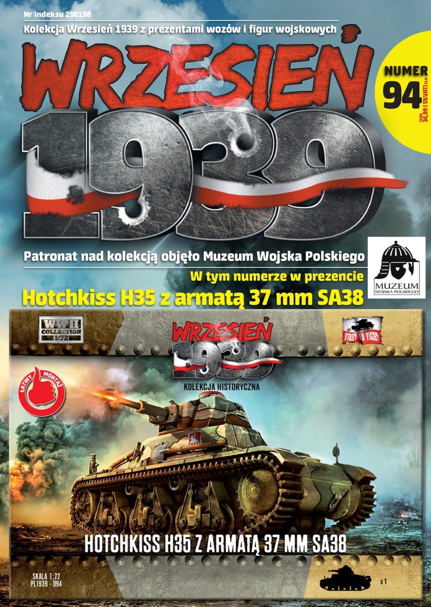 Zdjęcie dodatkowe produktu Hotchkiss H35 z Armatą 37mm SA38 1:72 First To Fight PL094