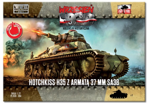 Hotchkiss H35 with 37mm SA38 Cannon 1:72 First To Fight PL094
