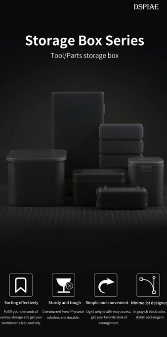 Zdjęcie dodatkowe produktu Plastikowy pojemnik 101x69x62mm DSPIAE BOX-4 organizer