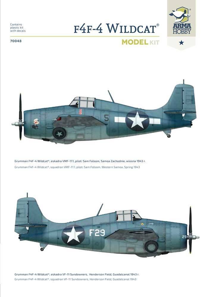 Zdjęcie dodatkowe produktu F4F-4 Wildcat 1:72 Arma Hobby 70048