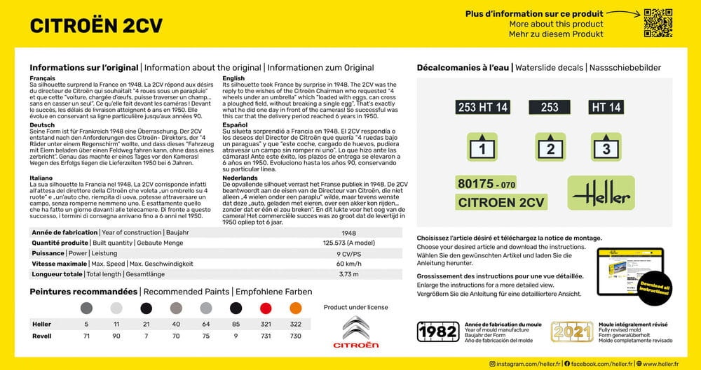 Zdjęcie dodatkowe produktu Citroen 2 CV Starter Kit 1:43 Heller 56175