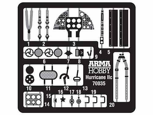 Zdjęcie dodatkowe produktu Hurricane Mk II A/B/C Dieppe Deluxe Set 1:72 Arma Hobby 70054