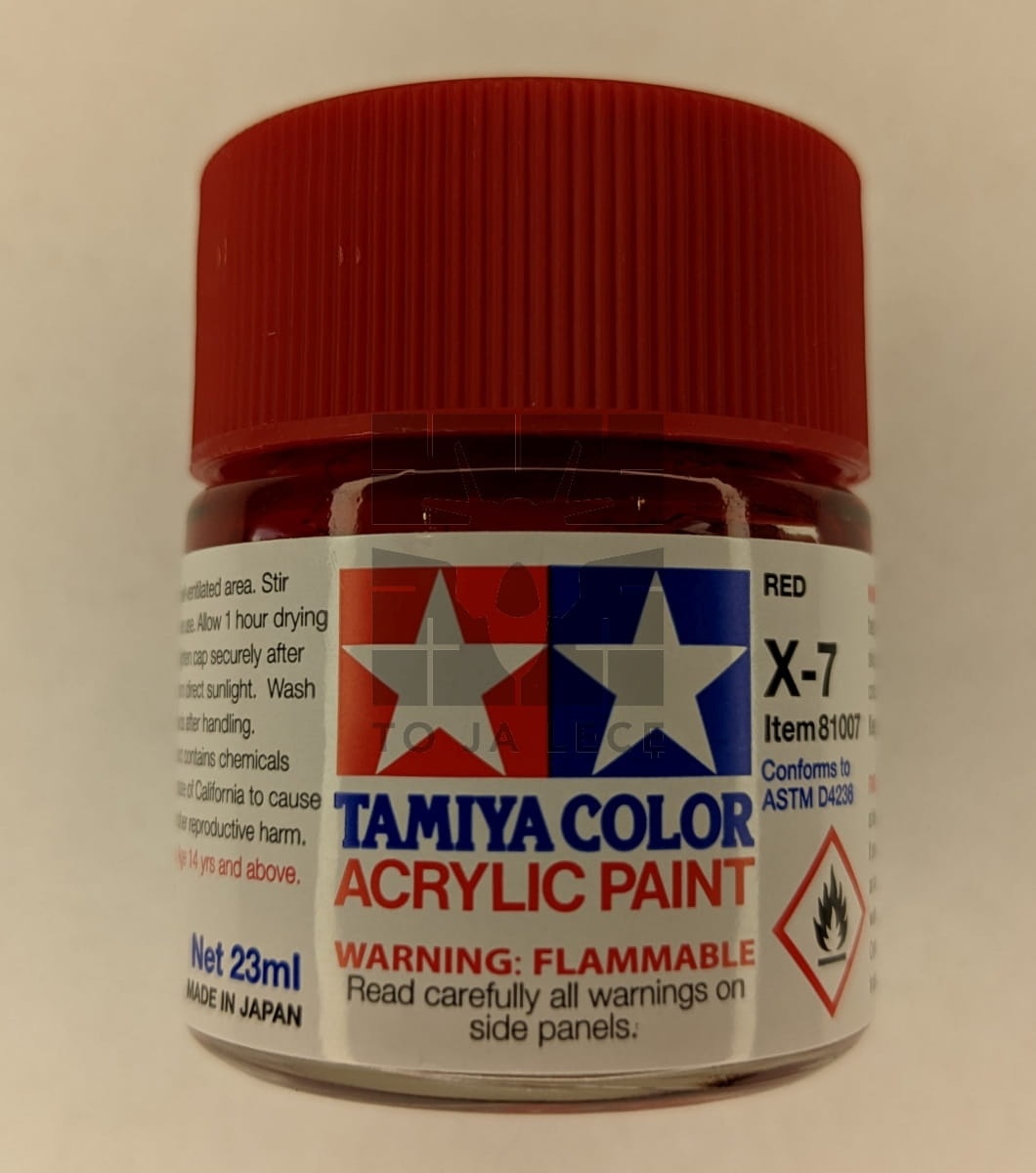 Zdjęcie dodatkowe produktu Tamiya 81007 X-7 Red Farba 23ml X7 Acrylic