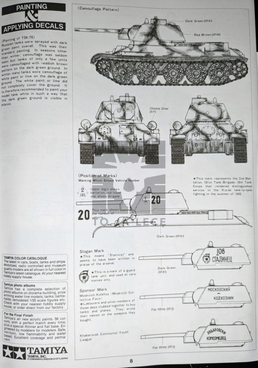 Zdjęcie dodatkowe produktu T34/76 Radziecki czołg 1943 1:35 Tamiya 35059