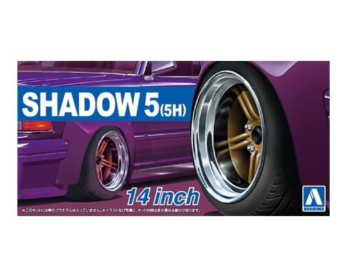 Zdjęcie główne produktu Felgi Shadow5(5H) 14inch 1:24 Aoshima 054376
