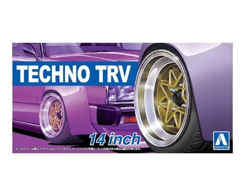 Zdjęcie główne produktu Felgi TECHNO TRV 14inch 1:24 Aoshima 053867