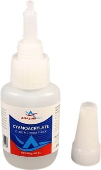 Cyanoacrylate (CA) glue 20g with needle, medium (Amazing Art)