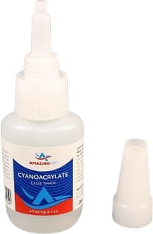 Cyanoacrylate (CA) glue 20g with needle, thick (Amazing Art)