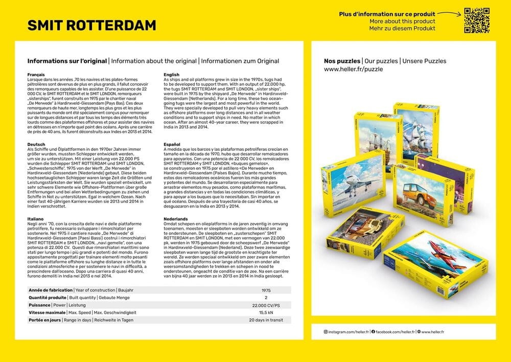 Zdjęcie dodatkowe produktu Puzzle 1000 Smit Rotterdam (Heller 20620)