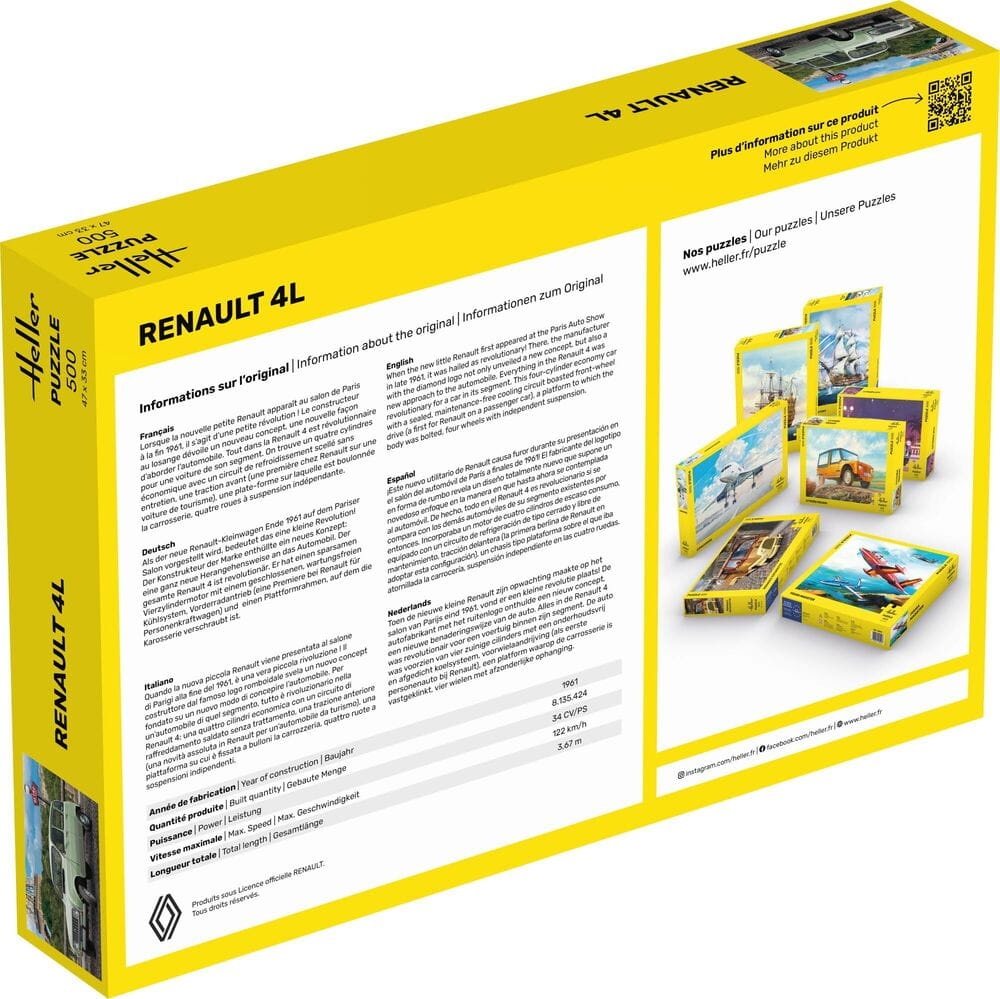 Zdjęcie dodatkowe produktu Puzzle 500 Renault 4L (Heller 20759)