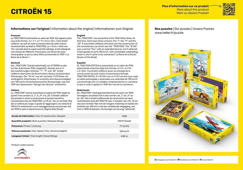 Zdjęcie dodatkowe produktu Puzzle 500 Citroen 15 (Heller 20763)