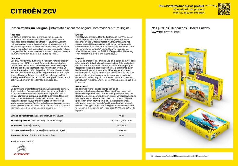 Zdjęcie dodatkowe produktu Puzzle 500 Citroen 2CV (Heller 20766)