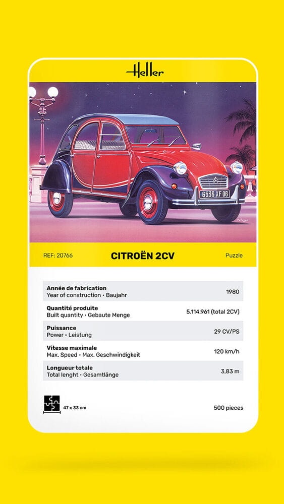 Zdjęcie dodatkowe produktu Puzzle 500 Citroen 2CV (Heller 20766)