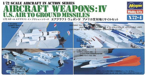 Set of American air-to-ground missiles (Aircraft Weapons IV) 1:72 Hasegawa X72-4
