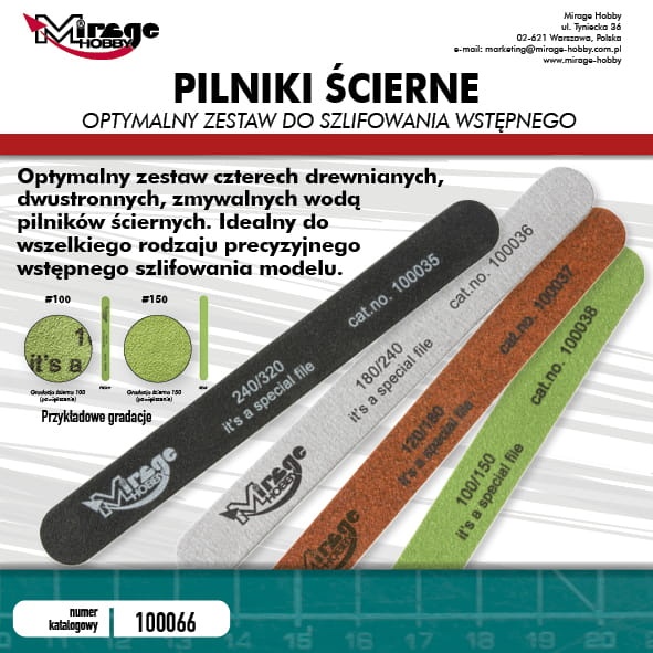 Zdjęcie główne produktu Zestaw pilników modelarskich (4szt.) Mirage-Hobby 100066