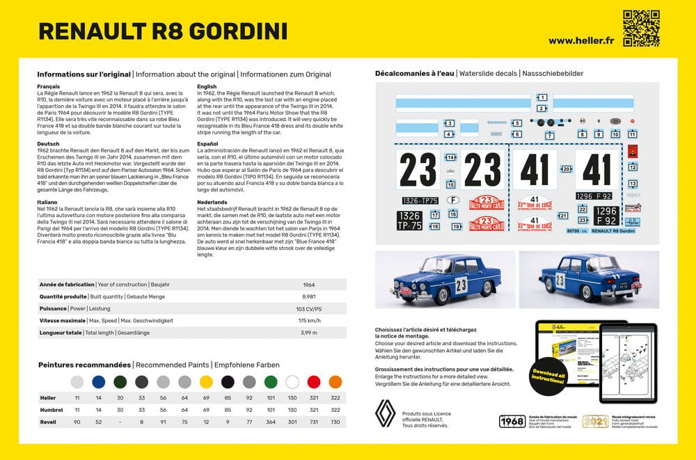 Zdjęcie dodatkowe produktu Renault R8 Gordini 1:24 Heller 80700