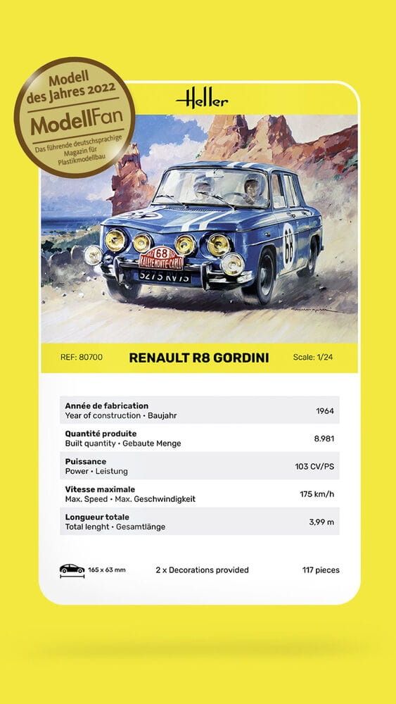 Zdjęcie dodatkowe produktu Renault R8 Gordini 1:24 Heller 80700