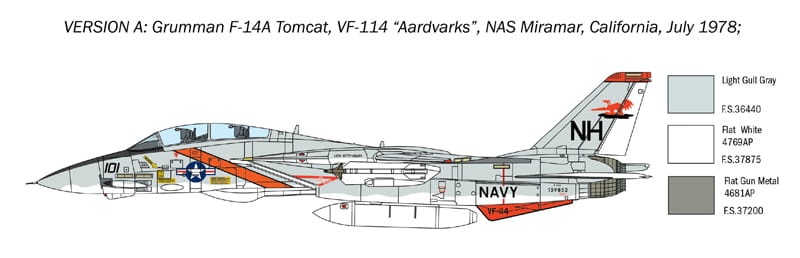 Zdjęcie dodatkowe produktu F-14A Tomcat 1:72 Italeri 1414
