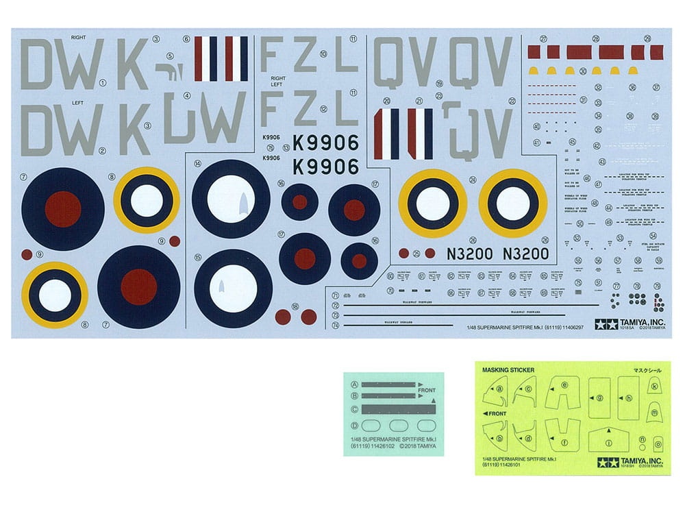 Zdjęcie dodatkowe produktu Supermarine Spitfire Mk.I 1:48 Tamiya 61119