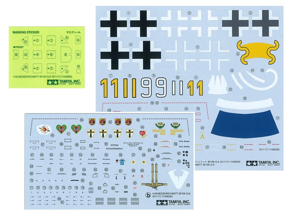 Zdjęcie dodatkowe produktu Messerschmitt Bf109 G-6 1:48 Tamiya 61117