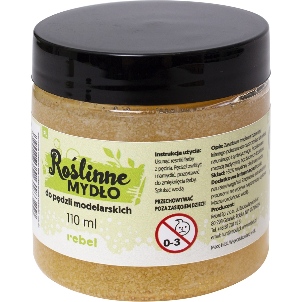 Zdjęcie dodatkowe produktu Mydło do czyszczenia pędzli (roślinne) Rebel