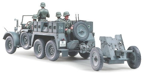 Zdjęcie dodatkowe produktu Krupp Protze 1ton (6X4) Towing Truck w/3.7cm Pak 1:35 Tamiya 35259