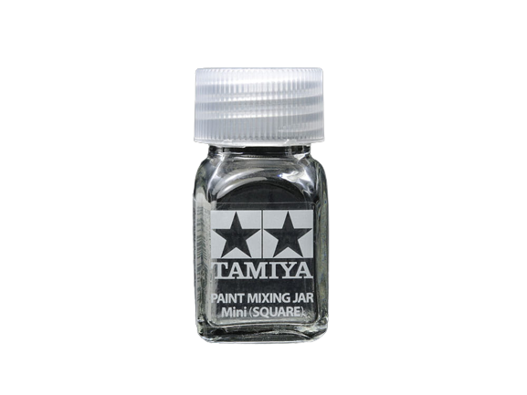 Zdjęcie główne produktu Butelka szklana kwadratowa 10ml Tamiya 81043 Paint Mixing Jar Mini (Square)