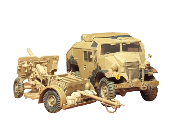 Zdjęcie główne produktu British 25PDR. Field Gun and Quad Gun Tractor 1:35 Tamiya 35044