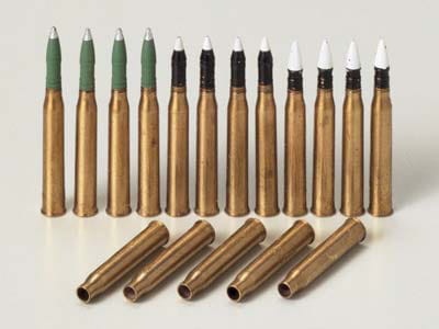 Zdjęcie dodatkowe produktu Panther Brass 75mm Projectiles 1:35 Tamiya 35173