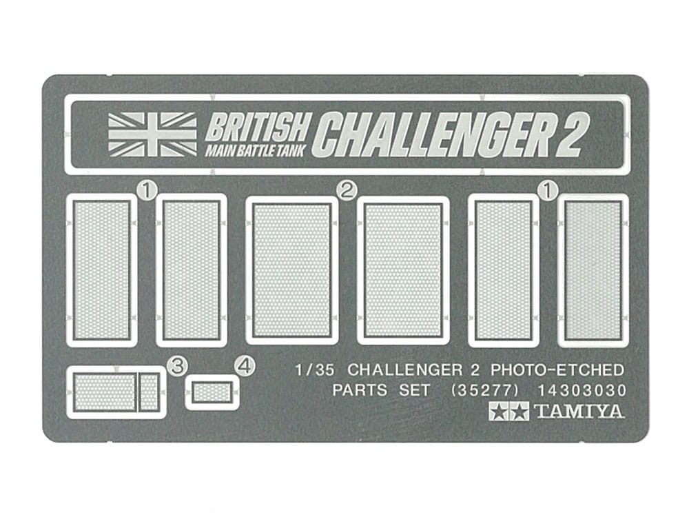 Zdjęcie główne produktu Challenger 2 Photo-Etched Parts Set 1:35 Tamiya 35277