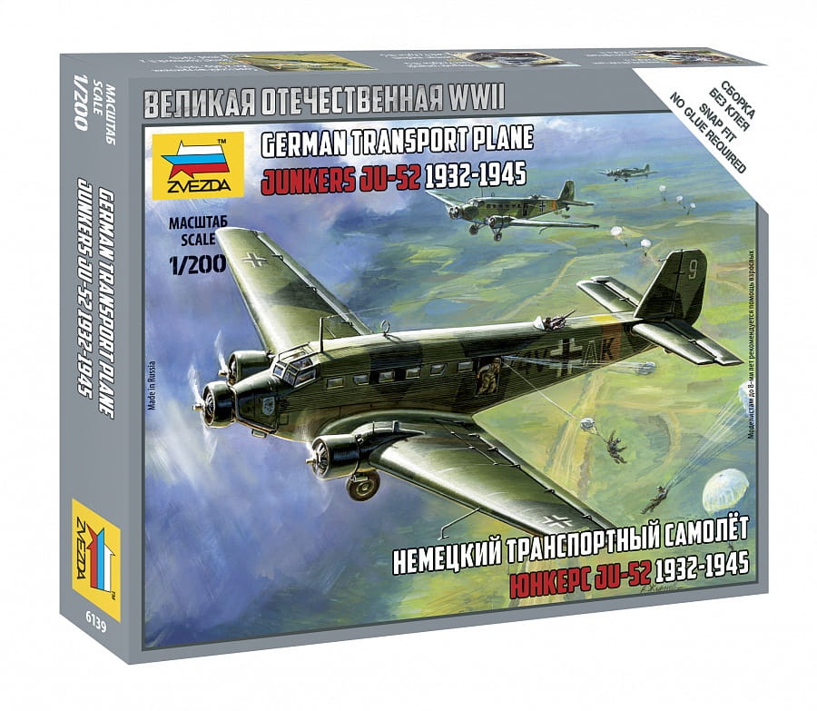 Zdjęcie główne produktu Ju-52 Junkers 1:200 Zvezda 6139