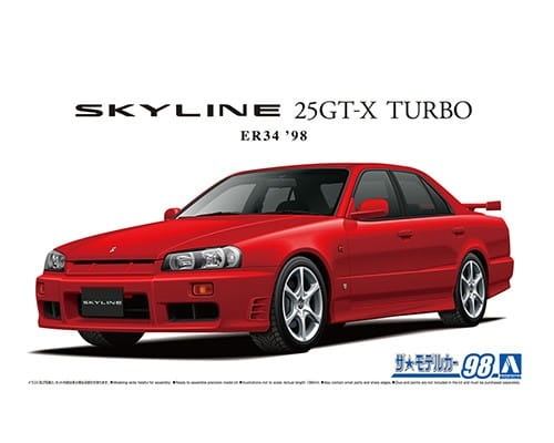 Zdjęcie główne produktu Nissan Skyline ER34 25GT-X Turbo '98 1:24 Aoshima 057506