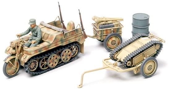 Zdjęcie główne produktu Kettenkraftrad w/Infantry Cart & Goliath Demolition Vehicle 1:48 Tamiya 32502