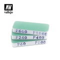 Zdjęcie główne produktu Pilniki modelarskie 60/100, 240/400, 600/1000 (80x30x12mm) Vallejo T04004