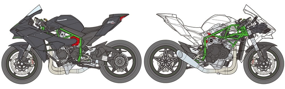Zdjęcie dodatkowe produktu Kawasaki Ninja H2R 1:12 Tamiya 14131