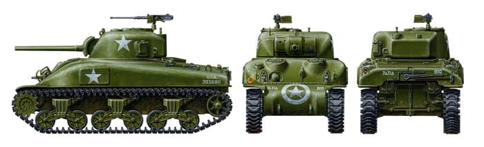 Zdjęcie dodatkowe produktu M4A1 Sherman (US Medium Tank) 1:48 Tamiya 32523