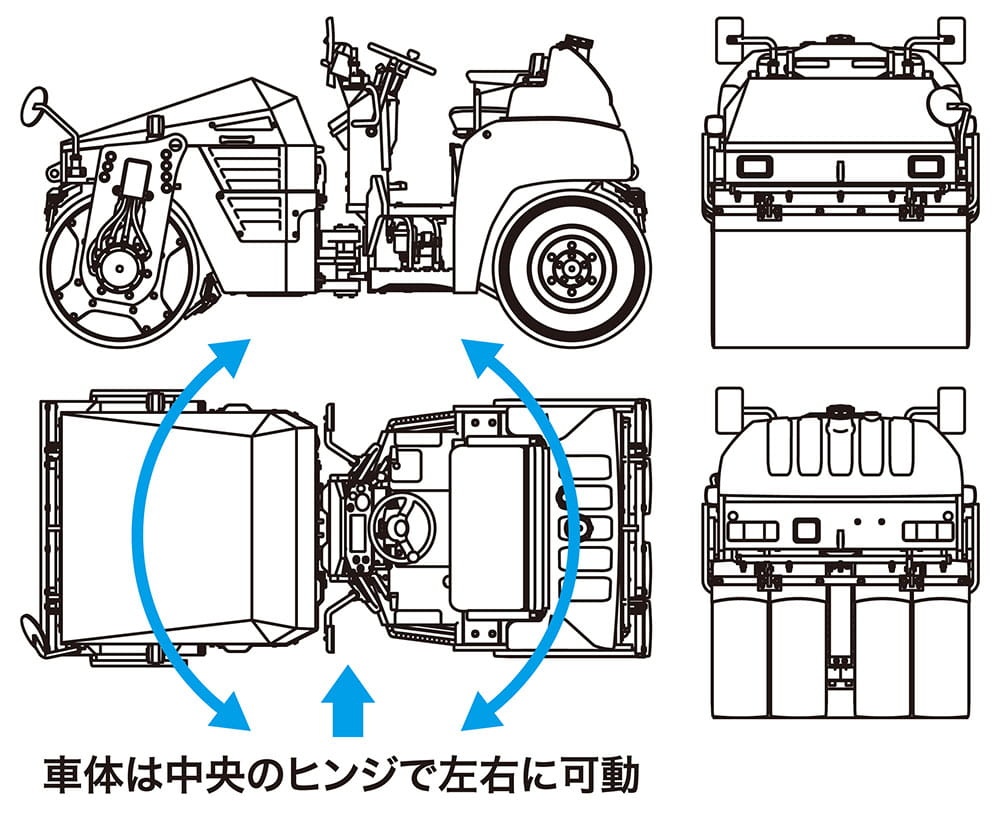 Zdjęcie dodatkowe produktu Hitachi ZC50C-5 Vibratory Combined Roller 1:35 Hasegawa WM02
