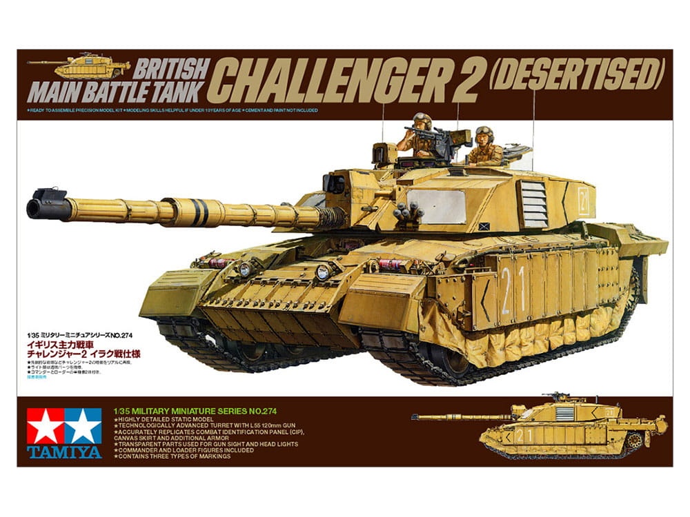 Zdjęcie dodatkowe produktu Challenger 2 (Desertised) 1:35 Tamiya 35274
