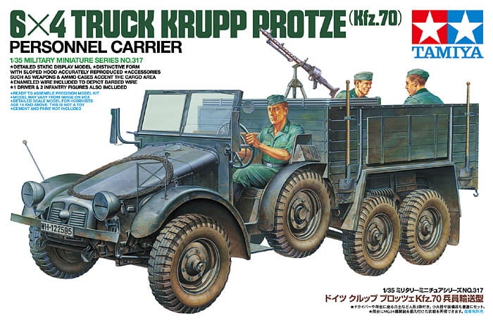 Zdjęcie dodatkowe produktu 6x4 Truck Krupp Protze (Kfz.70) Personnel Carrier 1:35 Tamiya 35317