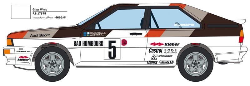 Zdjęcie dodatkowe produktu Audi Quattro (Rally) 1:24 Italeri 3642