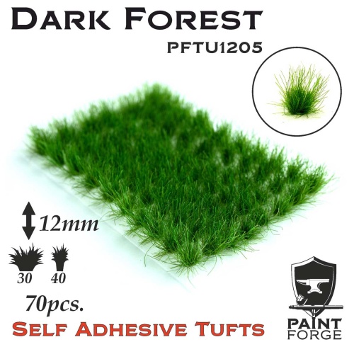 Dark Forest Grass Tufts 12mm (70pcs) Paint Forge PFTU1205