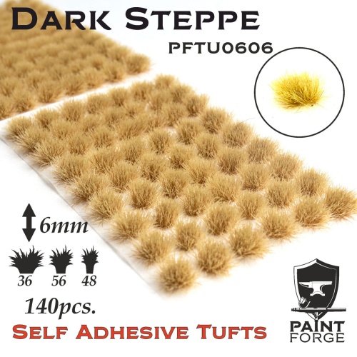 Dark Steppe Grass Tufts 6mm (140pcs) Paint Forge PFTU0606
