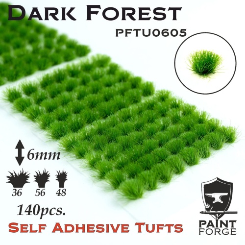 Dark Forest Grass Tufts 6mm (140pcs) Paint Forge PFTU0605