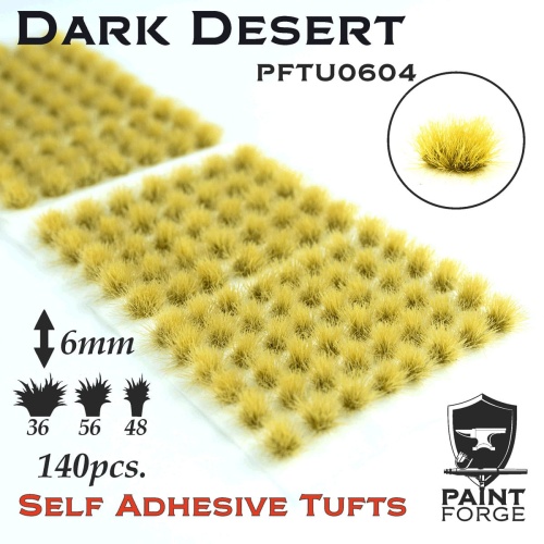 Dark Desert Grass Tufts 6mm (140pcs) Paint Forge PFTU0604