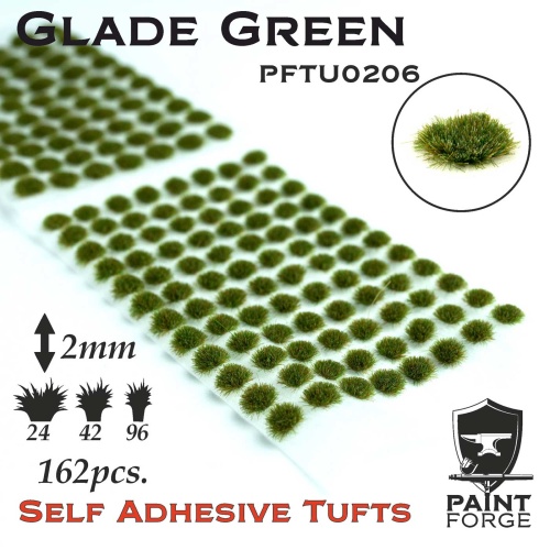 Glade Green Grass Tufts 2mm (162pcs) Paint Forge PFTU0206