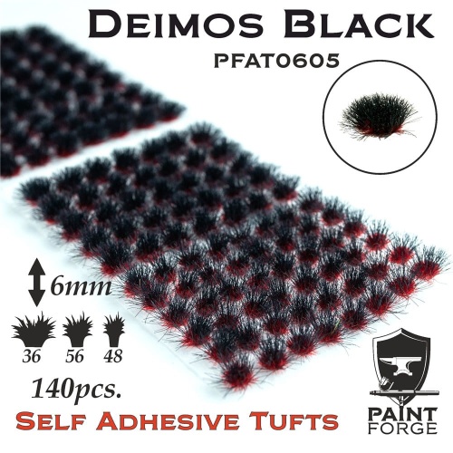 Deimos Black Alien Tufts 6mm (140pcs) Paint Forge PFAT0605