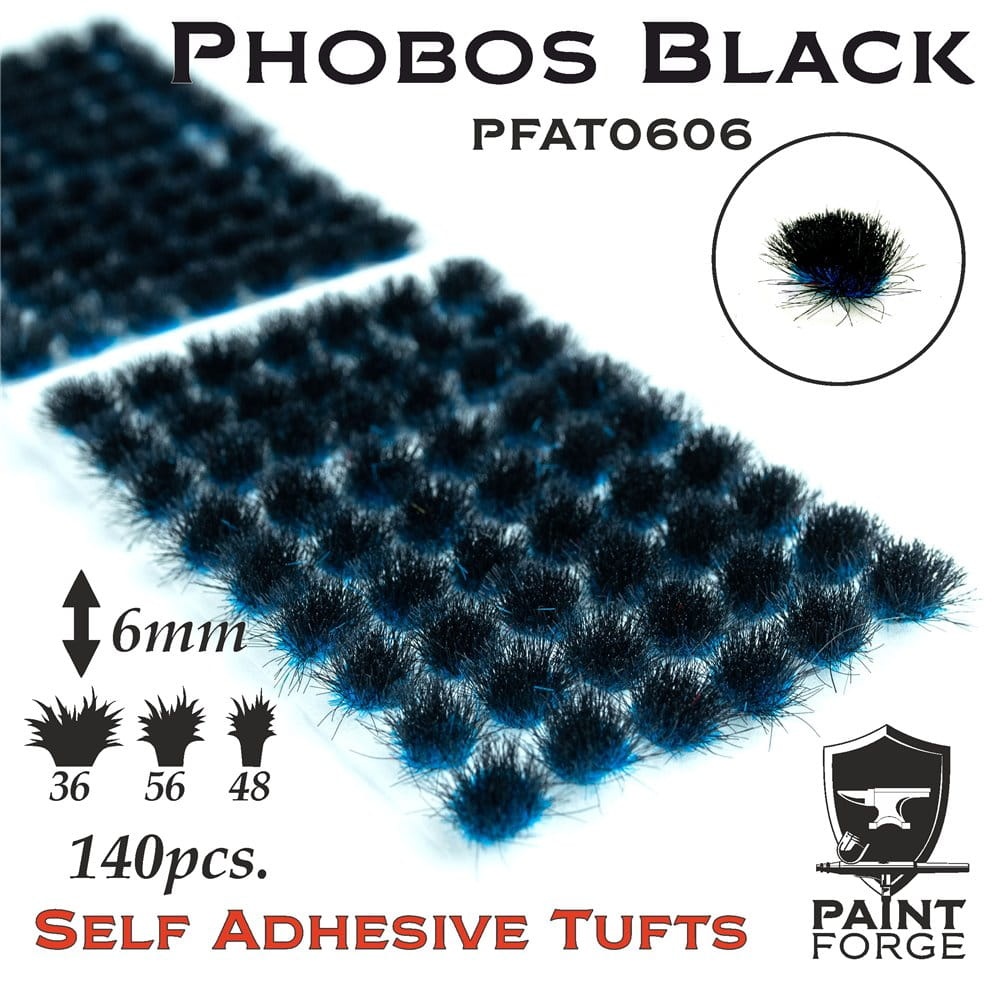 Zdjęcie główne produktu Phobos Black Alien Tufts 6mm (140szt) Paint Forge PFAT0606