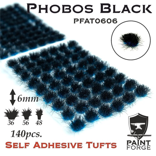 Phobos Black Alien Tufts 6mm (140pcs) Paint Forge PFAT0606